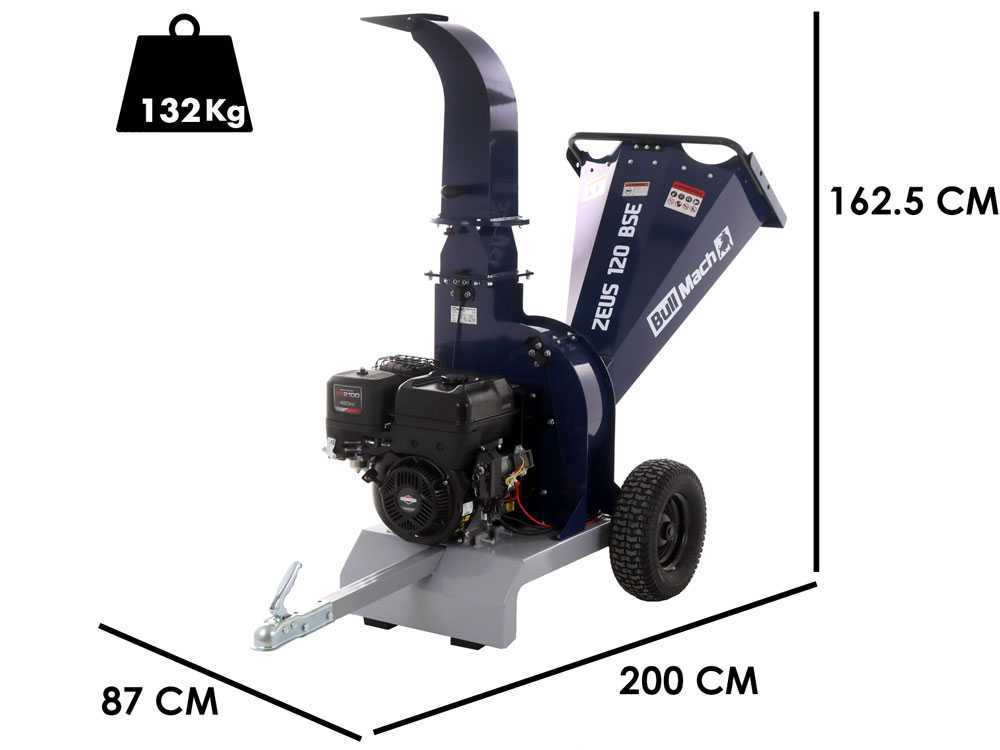 BullMach ZEUS 120 BSE Profi-Häcksler mit Verbrennungsmotor - B&S XR2100 13.5HP Motor mit Elektrostart-neu